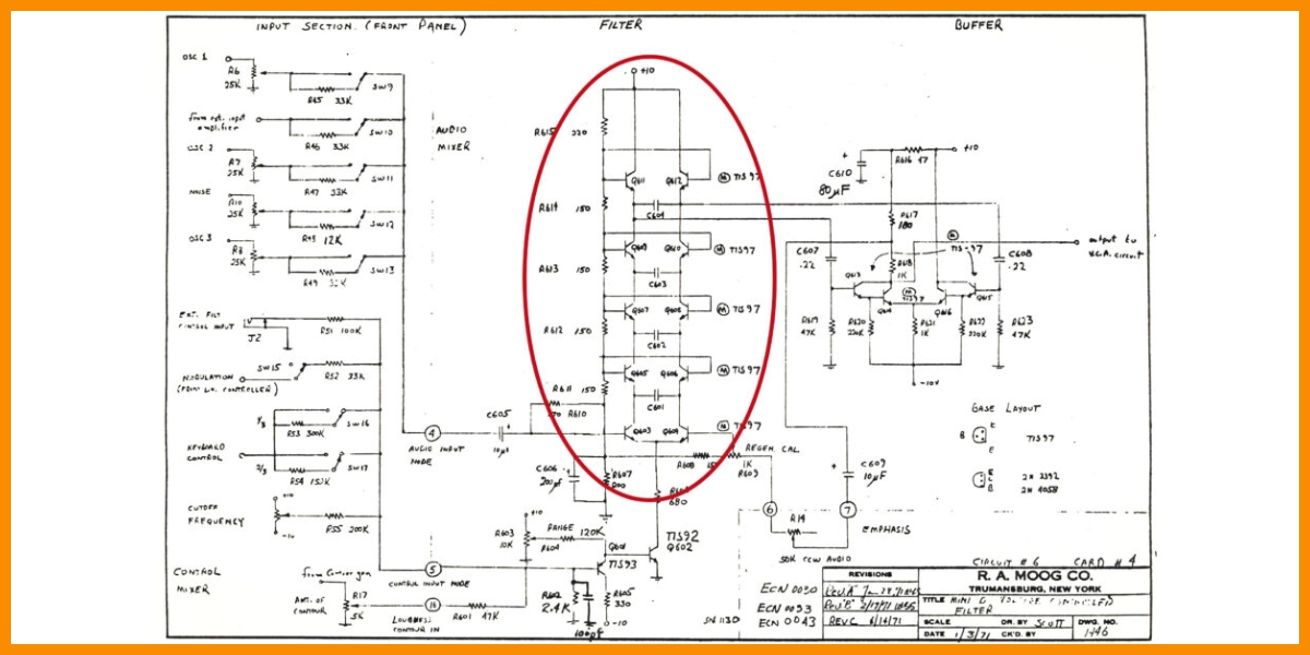 Minimoog Model D LE Filtre Ladder Minimoog Model D LE Filtre Ladder
