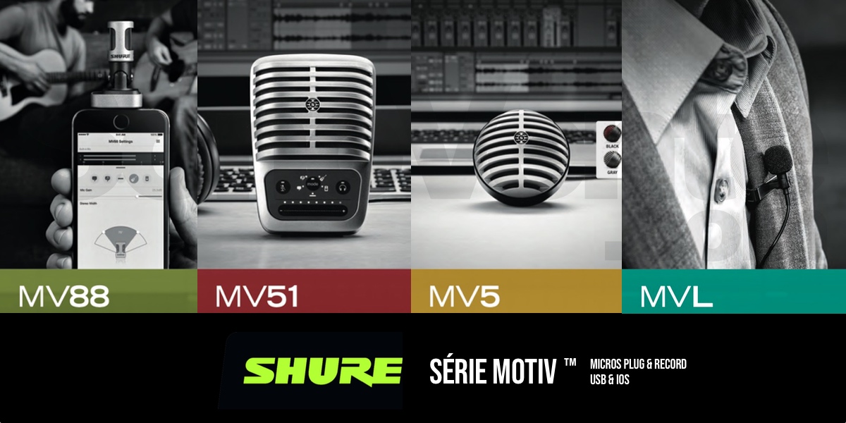 MV5C-USB Microphone numérique de bureau USB SHURE