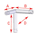 ASD57EX5031 / Angle 3 départs pied droit  90°  - longueur 0,25 x 0,25 x 0,25 m
