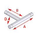 ASD57EX5033 / Angle 3 départs horizontal  90°  - longueur 0,45 x 0,25 m