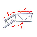 ASD57AEX25 / Angle 2 départs 135°  lg 0m50 x 0m50