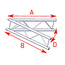 ASD57AEX20V / Angle 2 départs 45°  lg 1m00 x 1m00