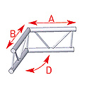 ASD57AEX24V / Angle 2 départs 120°  lg 0m50 x 0m50