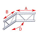 ASD57AEX25V / Angle 2 départs 135°  lg 0m50 x 0m50