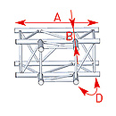 ASD57ASZ4033 / Angle 3 départs 90° à plat lg 0m81 x 0m60