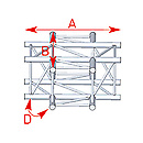 ASD57ASZ4041 / Angle 4 départs 90° à plat lg 0m81 x 0m81