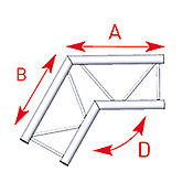 ASD57AEX24 / Angle 2 départs 120°  lg 0m50 x 0m50