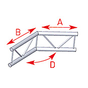 ASD57AEX25 / Angle 2 départs 135°  lg 0m50 x 0m50
