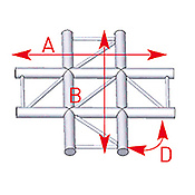 ASD57AEX41 / Angle 4 départs 90° à plat lg 0m71 x 0m71