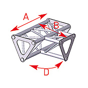 ASD57ASD1533 / Angle 3 départs 90°  à plat lg 0m25 x 0m25 x 0m35