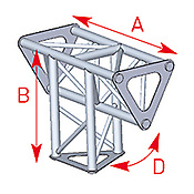 ASD57ASD1534 / Angle vertical 3 départs 90° lg 0m25 x 0m35
