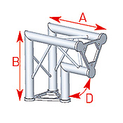ASD57ASD23 / Angle 2 départs vertical 90°  lg 0m40 x 0m40