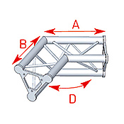ASD57ASD24 / Angle 2 départs 120°  lg 0m40 x 0m40
