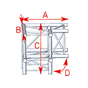 ASD57ASZ4031 / Angle 3 départs 90° pied lg 0m60 x 0m60 x 0m60
