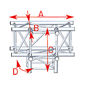 ASD57ASZ4042 / Angle 4 départs 90° pied lg 0m81 x 0m60 x 0m60
