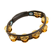 Latin PercussionCyclops Dimpled Jingle Tambourine Brass Jingles Black Hand Held LP174