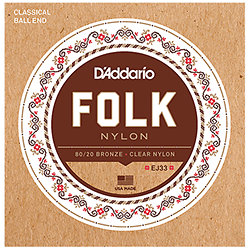 EJ33 Folk Nylon à boules, tension normale D'Addario