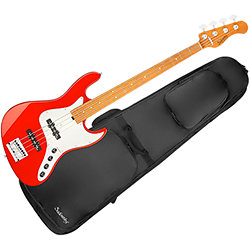 MetroExpress Vintage JJ Candy Apple Red 4 Cordes Touche Érable Sadowsky