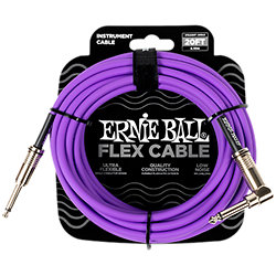 6466 Flex Instrument Cable Straight / Angle Jack 20' Purple 6m Ernie Ball