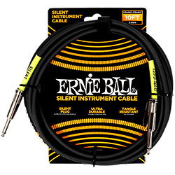 6472 Silent Instrument Cable Straight / Straight Jack 10' Black 3m Ernie Ball