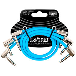 6461 Câble de patch Flex 30cm Pack de 3 Blue Ernie Ball