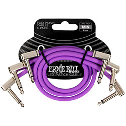 6453 Câble de patch Flex 30 cm Pack de 3 Purple Ernie Ball