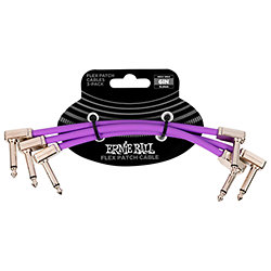 6452 Câble de patch Flex 15 cm Pack de 3 Purple Ernie Ball