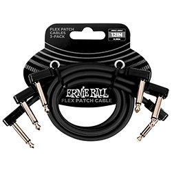 6445 Câble de patch Flex 30 cm Pack de 3 Black Ernie Ball