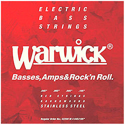42200 M4 Red String 4 cordes Medium Stainless Steel Electric Bass 45-105 Warwick