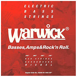 46200 M4 Red String 4 cordes Medium Nickel Plated Steel Bass 45-105 Warwick