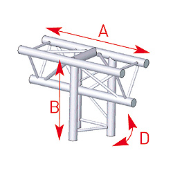 57ASX34 / Angle 3 départs 90° vertical lg 0m50 x 0m71 ASD