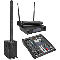 Pack Tower 12 (la paire) + 2 Micros sans fil + Console Elokance