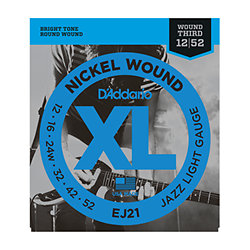 EJ21 Nickel Wound Jazz Light 12-52 D'Addario