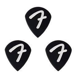 F Grip 551 Picks, Black, Lot de 3 Fender