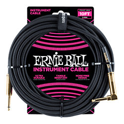 6081 Jack-Jack coudé 3 M Noir Ernie Ball