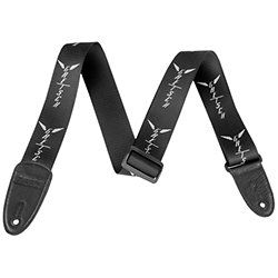 Wing Logo Pattern Strap Black Gray Logos Gretsch Guitars