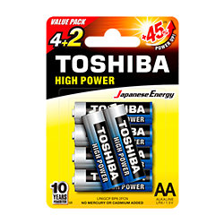 Piles LR6 - Pack de 6 Toshiba