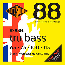 RS88EL Tru Bass 88 Black Nylon Flatwound Extra Long 65/115 Rotosound