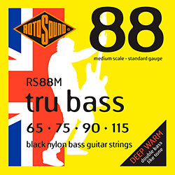 RS88M Tru Bass 88 Black Nylon Flatwound Medium 65/115 Rotosound