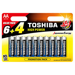 Piles LR6 - Pack de 10 Toshiba