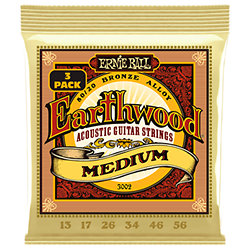 3002 - Earthwood Medium 13-56 Pack 3 Ernie Ball