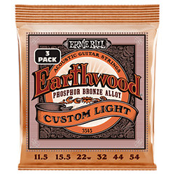 3545 - Earthwood Phospor Custom Light 11.5-54 Pack 3 Ernie Ball