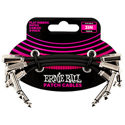 6220 Pack de 3 câbles 7,5 cm Noir Ernie Ball