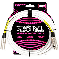 6389 Câble XLR Mâle / Femelle Blanc 6m Ernie Ball