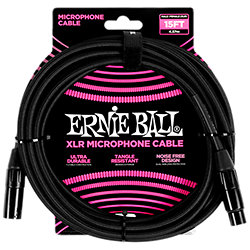 6391 Câble XLR Mâle / Femelle Noir 4,5m Ernie Ball