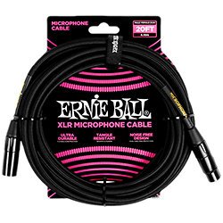 6392 Câble XLR Mâle / Femelle Noir 6m Ernie Ball