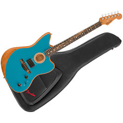 American Acoustasonic Jazzmaster EB Ocean Turquoise+ Housse Fender