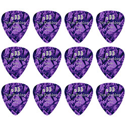 483P13TH Genuine Celluloid Classic, Perloid violet, Thin, x12 Dunlop