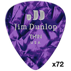 483R13TH Genuine Celluloid Classic, Perloid violet, Thin, x72 Dunlop