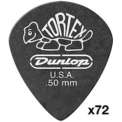 482R50 Tortex Pitch Black Jazz 0.50 mm Sachet de 72 Dunlop